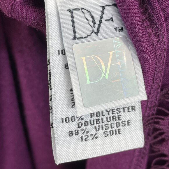 Diane Von Furstenberg Womens 4 Purple Lace Overlay Short Sleeve Dress - Picture 5 of 10
